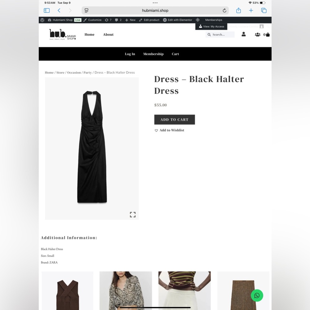 ZARA Elegant Black Backless Dress